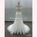Crystal design gorgeous mermaid bridal dress Bead lace strapless wedding dress